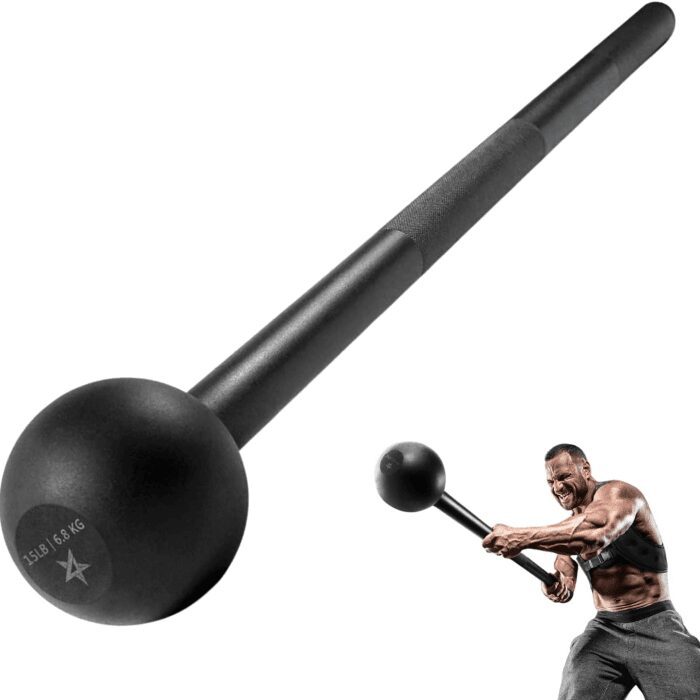Steel Mace Bell for Strength Training - Support Full Body, Muscles, Shoulder, Grips & Forearms Workouts to Rehabilitation, Stretching 5, 7, 10, 15, 20, 25, 30Lb for Woman & Man