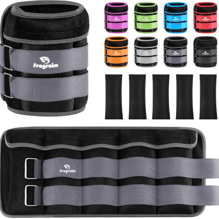 Adjustable Ankle Weights 1-3/4/5/6/8/10/12/15/20 LBS Pair with Removable Weight for Jogging, Gymnastics, Aerobics, Physical Therapy