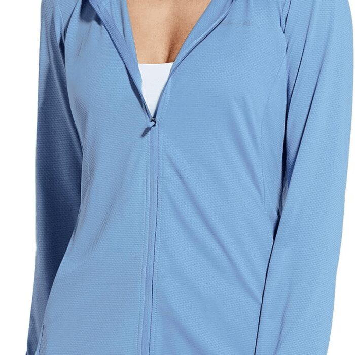 Women'S UPF 50+ Sun Protection Jacket Hooded Cooling Shirt with Pockets Hiking Outdoor Performance